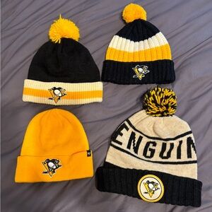 BUNDLE of Pittsburgh Penguins winter hats